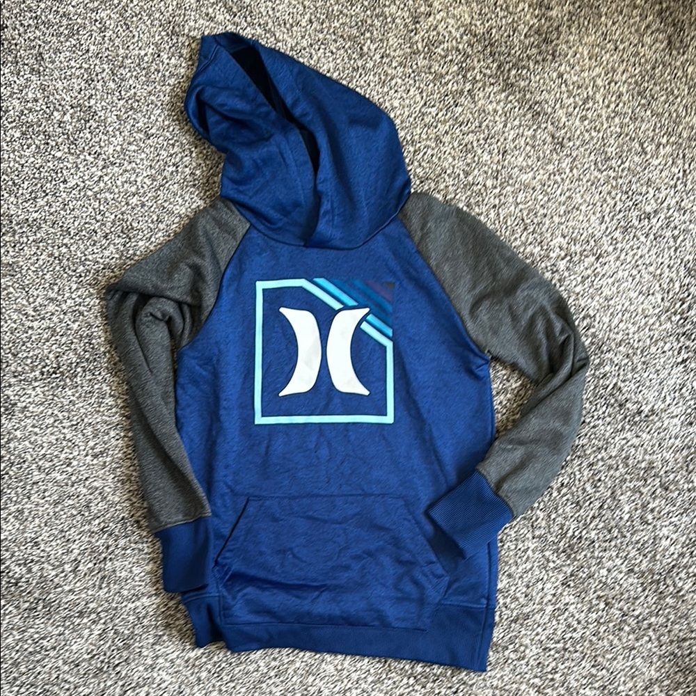 Hurley Blue and Gray Hoodie